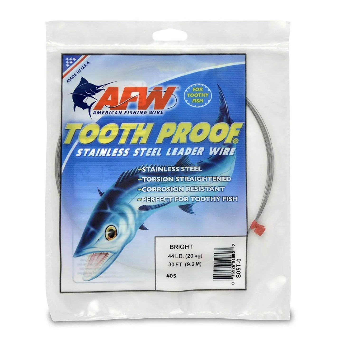 AFW Tooth Proof Stainless Steel Leader Wire 30ft